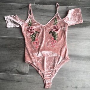 pink velvet top charlotte russe